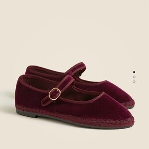 New J.crew x Flabelus Chic Burgundy Mary Jane Flats, 39